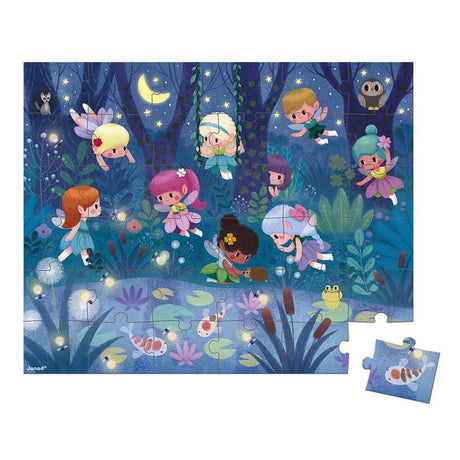 Janod: puzzle w walizce Wróżki i Lilie Wodne 36 el. - Noski Noski