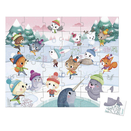 Janod: puzzle w walizce Zabawa na Śniegu 36 el. - Noski Noski
