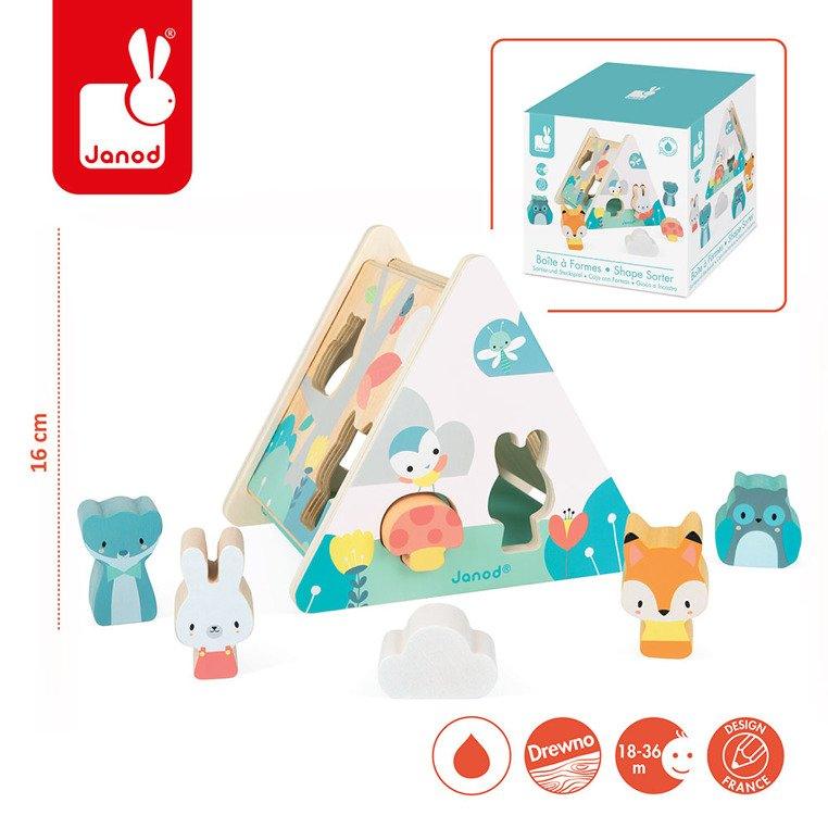 Janod: trójkątny sorter kształtów Pure Shape Sorter - Noski Noski