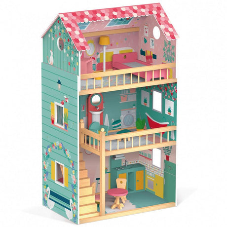 Janod: trzypietrowy domek dla lalek Happy Day Doll's House - Noski Noski