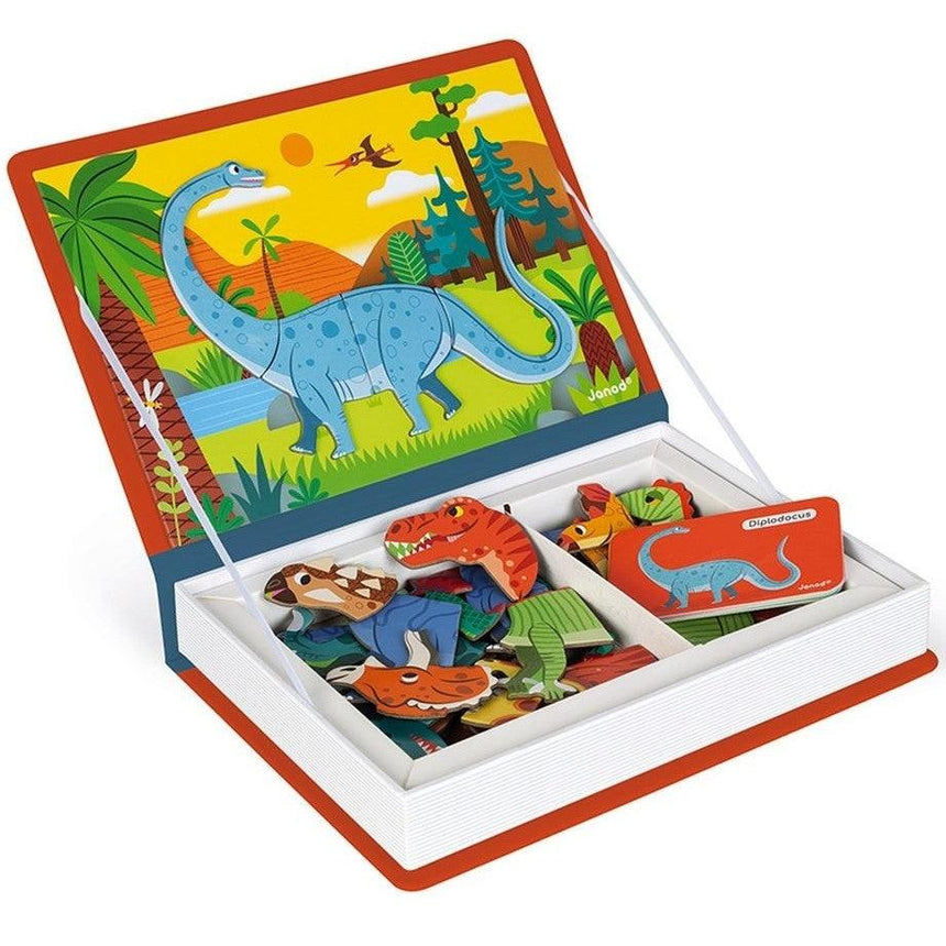 Janod: układanka magnetyczna Dinozaury Magnetibook - Noski Noski