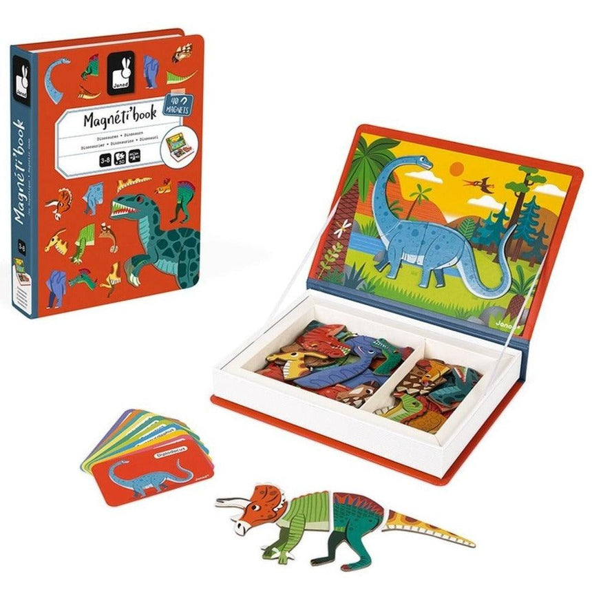 Janod: układanka magnetyczna Dinozaury Magnetibook - Noski Noski