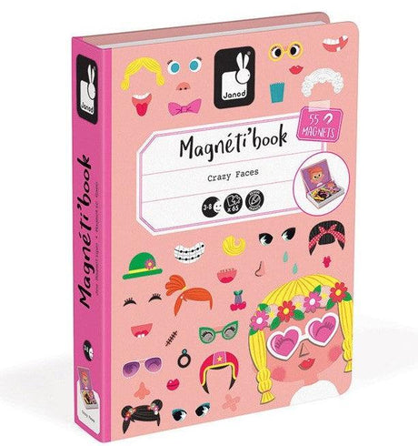 Janod: układanka magnetyczna Twarze Dziewczynka Magnetibook - Noski Noski