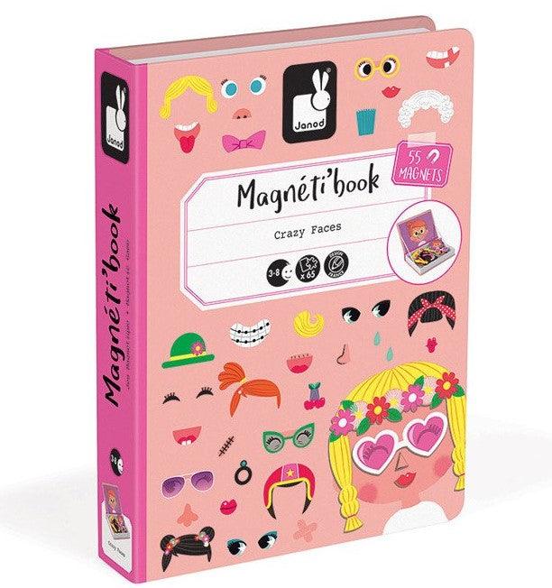 Janod: układanka magnetyczna Twarze Dziewczynka Magnetibook - Noski Noski