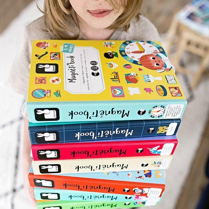 Janod: układanka magnetyczna Twarze Dziewczynka Magnetibook - Noski Noski