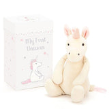 Jellycat: jednorożec w pudełku My First Unicorn 19 cm - Noski Noski