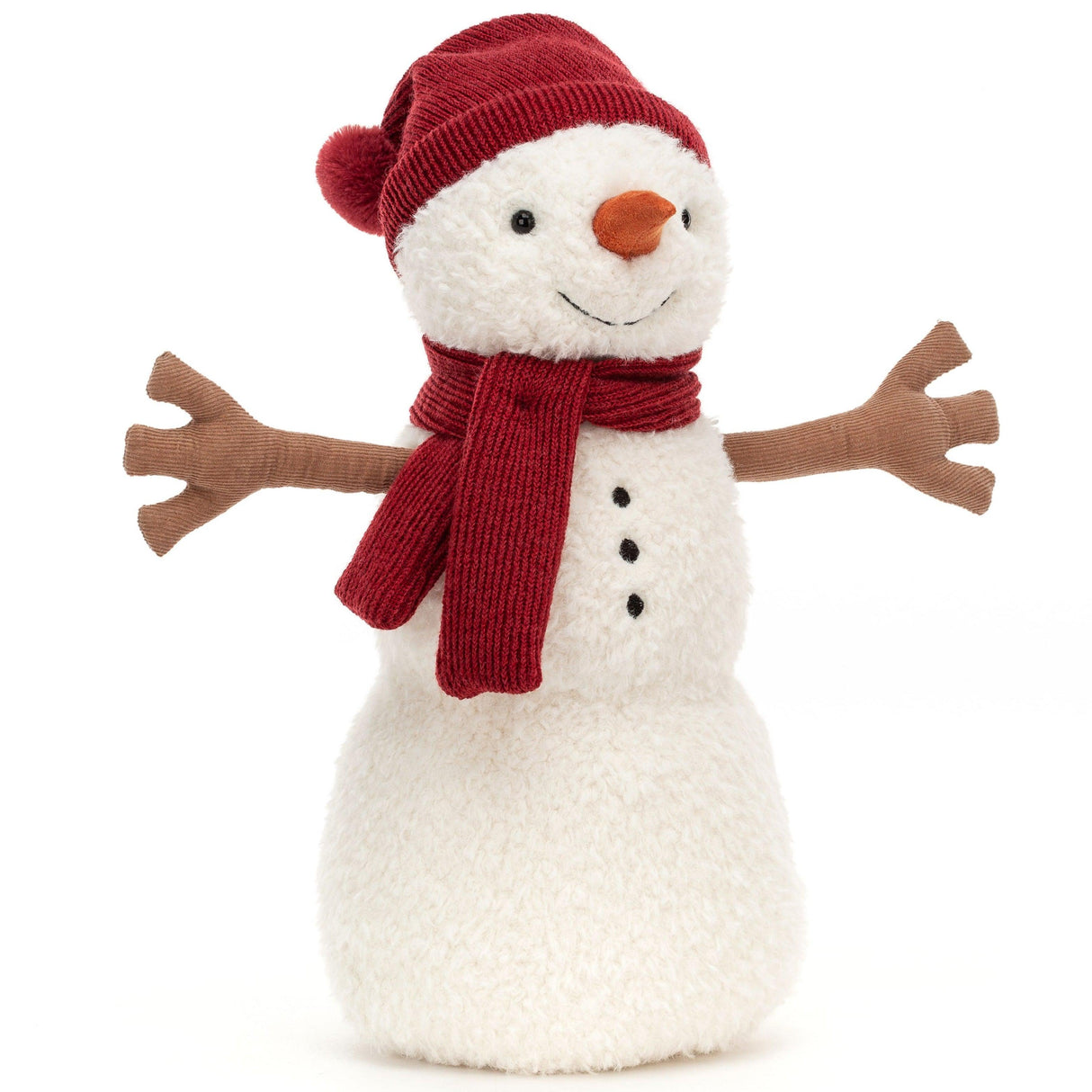 Pluszak Jellycat Teddy Snowman 34 cm - miękki, puszysty bałwanek, idealny do tulenia i zasypiania.