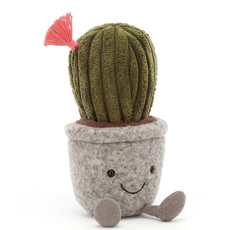 Pluszowy kaktus Jellycat z uśmiechniętą doniczką, idealny do przytulania i odkrywania, doskonały na prezent.