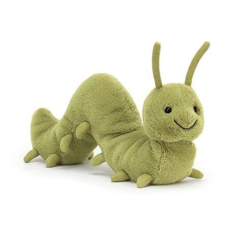 Duża pluszowa gąsienica Jellycat Wriggidig Caterpillar, mięciutka maskotka z nóżkami i czułkami, idealna dla maluchów.