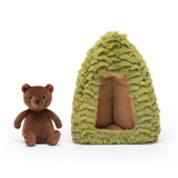 Jellycat: maskotka miś w leśnym domku Forest Fauna Bear 19 cm - Noski Noski