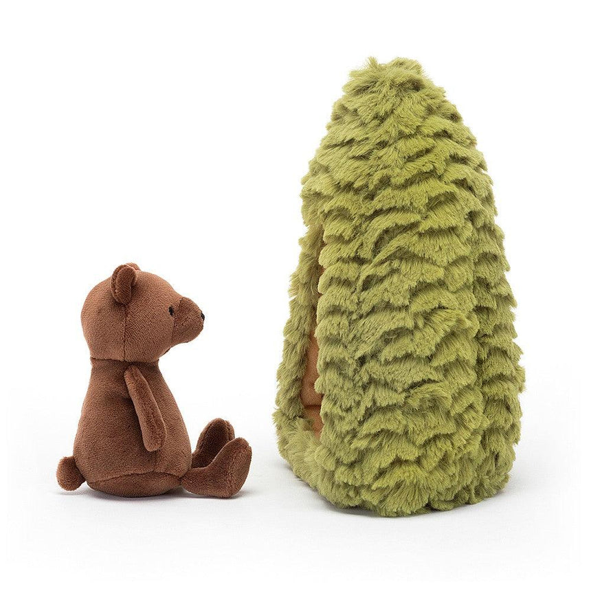 Jellycat: maskotka miś w leśnym domku Forest Fauna Bear 19 cm - Noski Noski