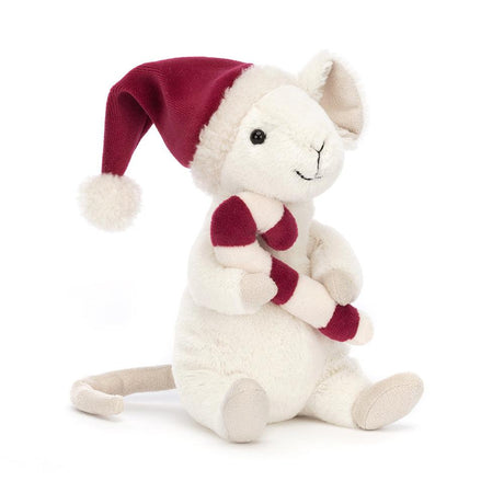 Jellycat: maskotka myszka Merry Mouse Candy Cane 18 cm - Noski Noski