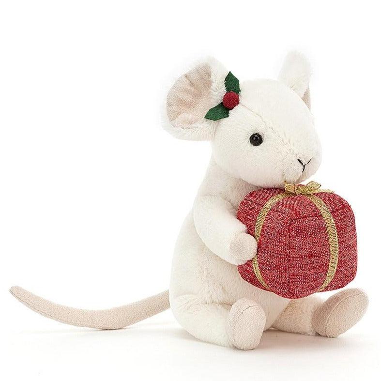 Jellycat: maskotka myszka Merry Mouse Present 18 cm - Noski Noski