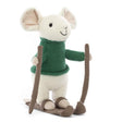 Jellycat: maskotka myszka na nartach Merry Mouse Skiing 20 cm - Noski Noski