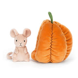 Jellycat: maskotka myszka w dyni Brambling Mouse 18 cm - Noski Noski