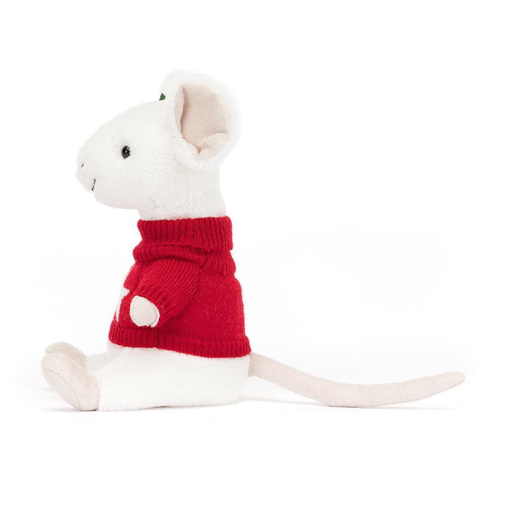 Jellycat: maskotka myszka w sweterku Merry Mouse Jumper 18 cm - Noski Noski