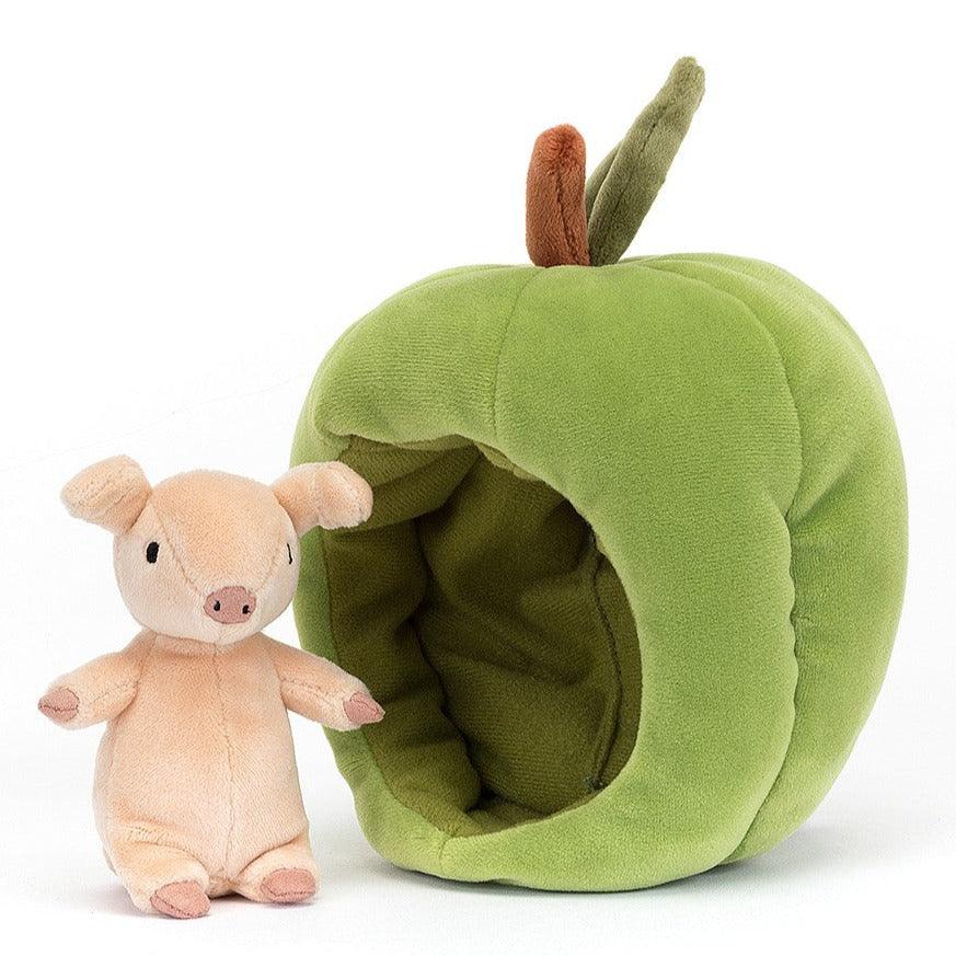 Jellycat: maskotka świnka w jabłku Brambling Pig 18 cm - Noski Noski