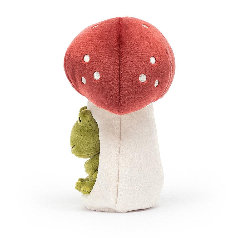 Jellycat: maskotka żabka w grzybowym domku Forest Fauna Frog 21 cm - Noski Noski