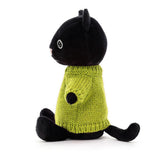 Jellycat: przytulanka czarny kot w sweterku Knitten Kitten Lime - Noski Noski