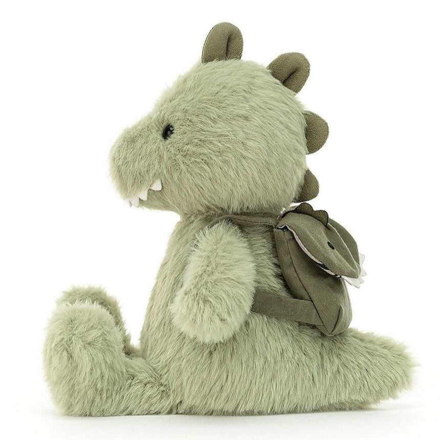 Jellycat: przytulanka dinozaur z plecakiem Backpack Dino 24 cm - Noski Noski