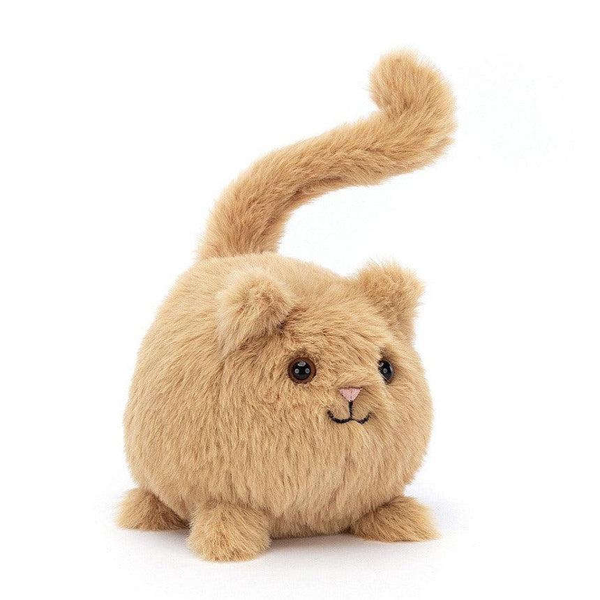 Kotek zabawka Jellycat Kitten Ginger, rude pluszowe maskotka kotek z brązowymi oczami, miękka i puszysta.