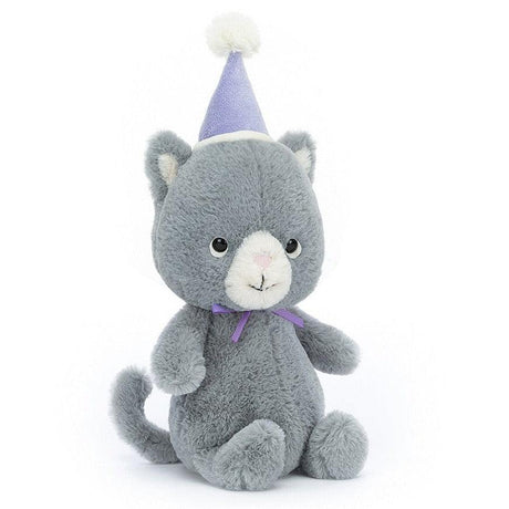 Kotek zabawka Jellycat Jollipop Cat 20 cm, miękki pluszak w urodzinowej czapeczce, idealny przyjaciel dla dzieci.