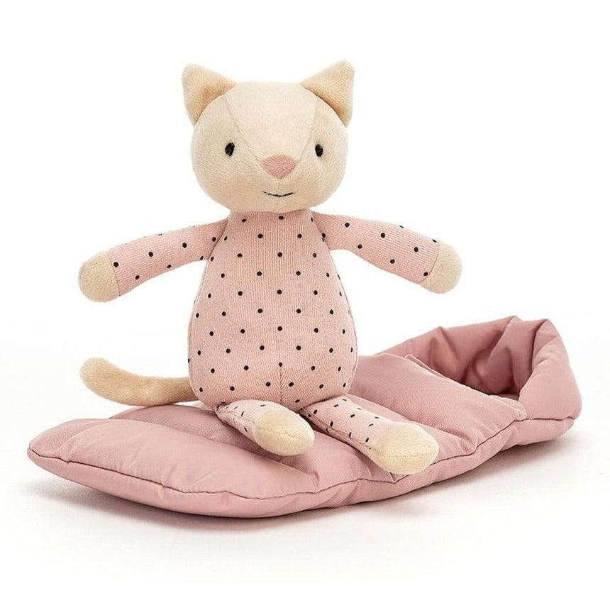 Jellycat: przytulanka kot w śpiworku Snuggler Cat Pink 23 cm - Noski Noski