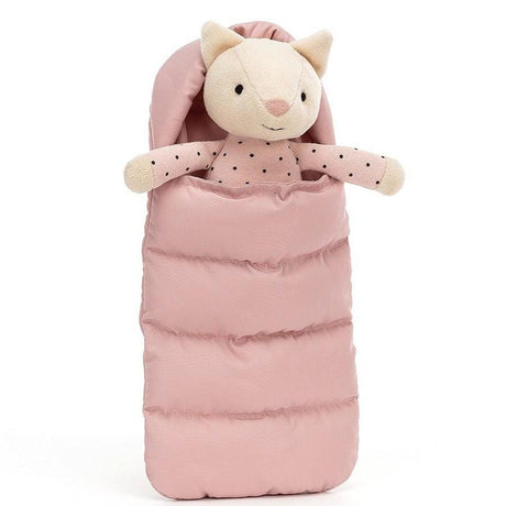 Jellycat: przytulanka kot w śpiworku Snuggler Cat Pink 23 cm - Noski Noski