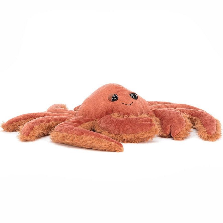 Krab Jellycat Spindleshanks Wielki 38 cm, duża przytulanka stymulująca zmysły dziecka dzięki różnorodnym teksturom.