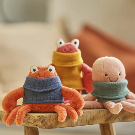 Jellycat: przytulanka krab w sweterku Cozy Crew Crab 13 cm - Noski Noski