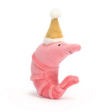 Jellycat: przytulanka krewetka w czapeczce Celebration Crustacean Shrimp 14 cm - Noski Noski