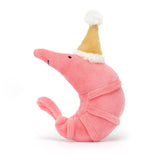 Jellycat: przytulanka krewetka w czapeczce Celebration Crustacean Shrimp 14 cm - Noski Noski