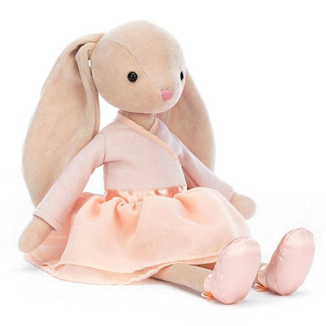 Maskotka królik Jellycat Lila Ballerina Bunny 32 cm, miękka przytulanka z długimi uszami i sukienką baletnicy.