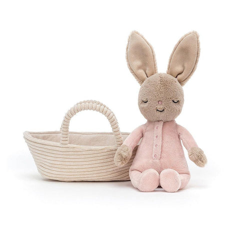 Jellycat: przytulanka króliczek w koszyczku Rock-A-Bye Bunny 19 cm - Noski Noski