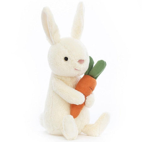 Królik Jellycat Bobbi Bunny, 18 cm, uroczy króliczek z marchewką, idealny prezent, mięciutka przytulanka dla dzieci.