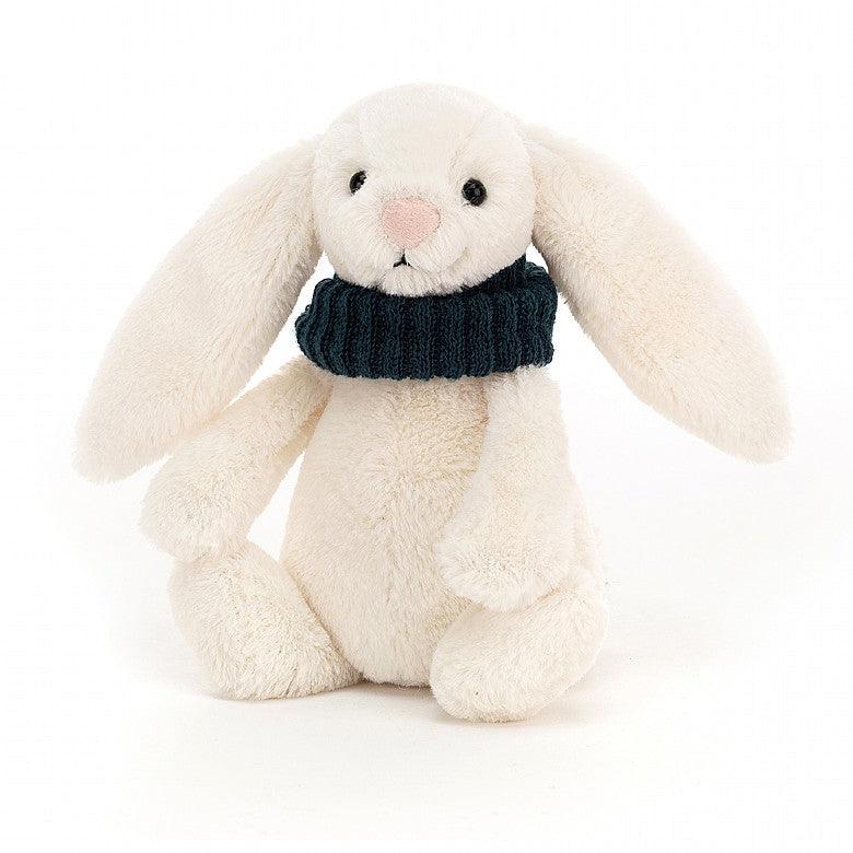 Jellycat: przytulanka królik w szaliku Bashful Snuggle Bunny 15 cm - Noski Noski