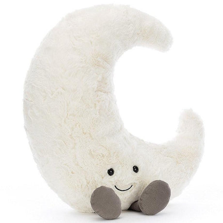 Puchata poduszka-przytulanka w kształcie księżyca Jellycat Amuseable Moon 39 cm, idealna do snu i dekoracji pokoju dziecięcego.