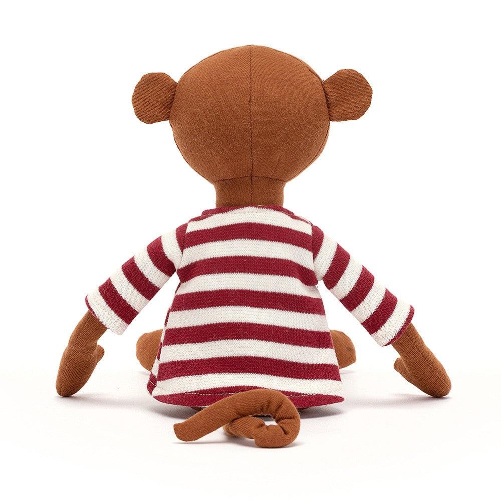 Jellycat: przytulanka małpka w pasiastej koszulce Madison Monkey 32 cm - Noski Noski
