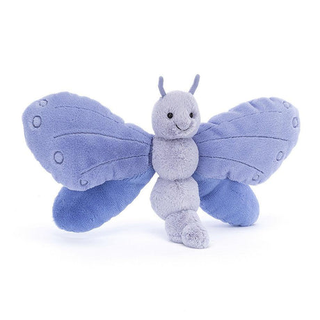 Maskotka motyl Jellycat Bluebell Butterfly, lawendowa przytulanka 20 cm, miękka i urocza zabawka dla dzieci.
