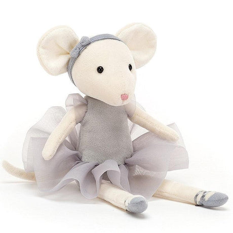 Jellycat: przytulanka myszka Pirouette Mouse Pebble 27 cm - Noski Noski