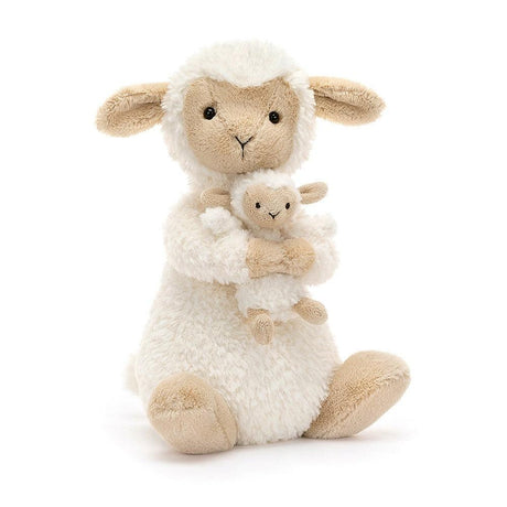 Jellycat: przytulanka owieczka z dzieckiem Huddles Sheep 24 cm - Noski Noski