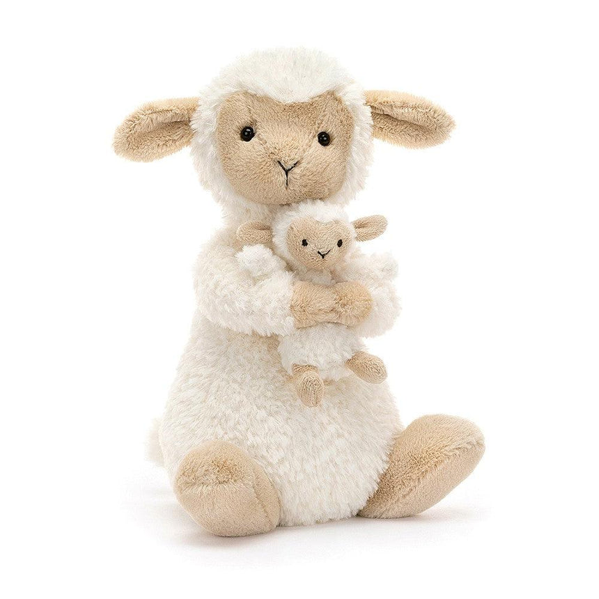 Jellycat: przytulanka owieczka z dzieckiem Huddles Sheep 24 cm - Noski Noski
