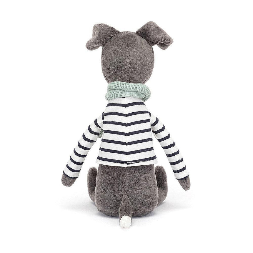 Jellycat: przytulanka piesek w sweterku i szaliku chart Beatnik Buddy Whippet 27 cm - Noski Noski