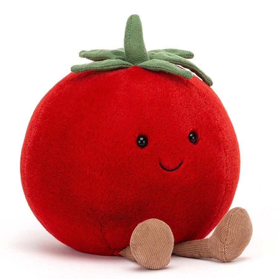 Mięciutki pomidor maskotka Jellycat Amuseable, idealny do przytulania dla dzieci, wykonany z bezpiecznych materiałów.