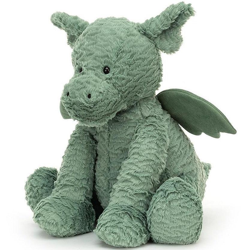 Jellycat Fuddlewuddle Huge Dragon 37 cm, duży pluszowy smok, miękka maskotka, idealna do przytulania i zabawy dla dzieci.