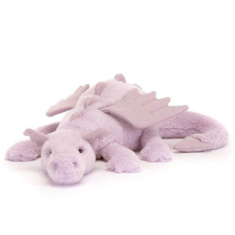Jellycat Lavender Dragon pluszowy smok 50 cm - urocza maskotka o miękkim futerku i matowych detalach.