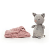 Jellycat: przytulanka śpiący kotek Cosie Kitten 18 cm - Noski Noski