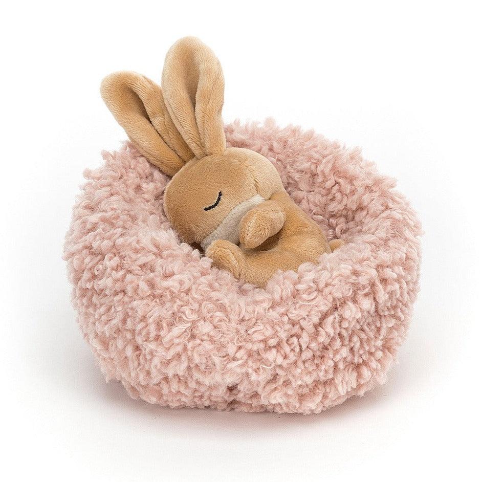 Jellycat: przytulanka śpiący króliczek w gniazdku Hibernating Bunny 12 cm - Noski Noski