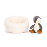 Jellycat: przytulanka śpiący pingwinek w gniazdku Hibernating Penguin 13 cm - Noski Noski