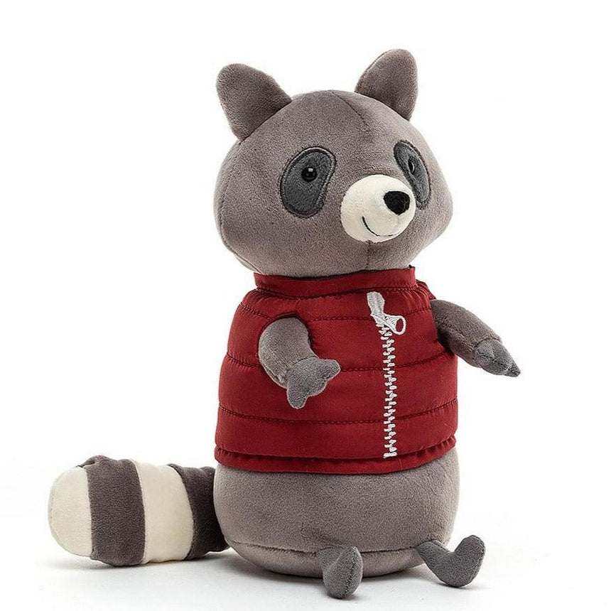 Jellycat: przytulanka szop w kamizelce Campfire Critter Raccoon 18 cm - Noski Noski